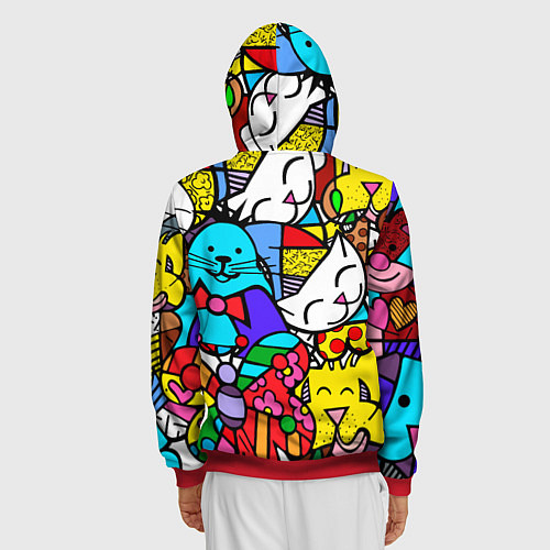 Мужская толстовка на молнии Ромеро Бритто Настоящие лучшие друзья / 3D-Красный – фото 4