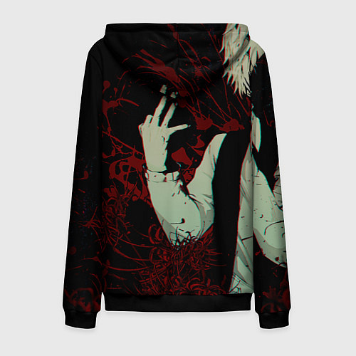Мужская толстовка на молнии Токийский Гуль и Брызги Аниме Ghoul / 3D-Черный – фото 2