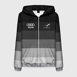 Толстовка 3D на молнии мужская Audi, Ауди Серый градиент, цвет: 3D-меланж