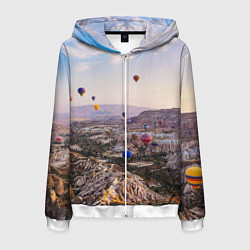 Толстовка 3D на молнии мужская Воздушные Шары!, цвет: 3D-белый