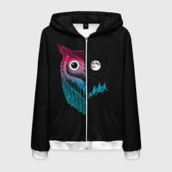 Мужская толстовка на молнии Ночная сова Градиент