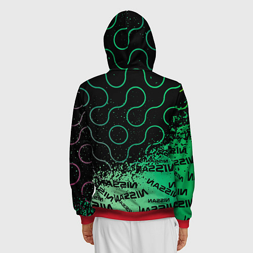 Мужская толстовка на молнии NISSAN Супер класса / 3D-Красный – фото 4