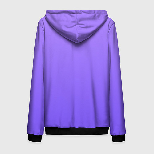 Мужская толстовка на молнии Красивый фиолетовый светлый градиент / 3D-Черный – фото 2