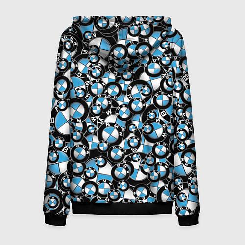 Мужская толстовка на молнии BMW PATTERN LOGO / 3D-Черный – фото 2