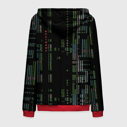 Мужская толстовка на молнии Shutdown / 3D-Красный – фото 2
