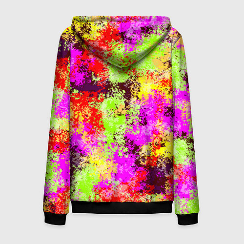 Мужская толстовка на молнии Пиксельный камуфляж Диско / 3D-Черный – фото 2