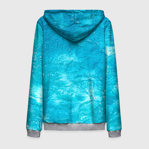 Мужская толстовка на молнии Голубой океан Голубая вода / 3D-Меланж – фото 2