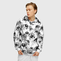 Толстовка 3D на молнии мужская Король и шут Лого Паттерн, цвет: 3D-белый — фото 2