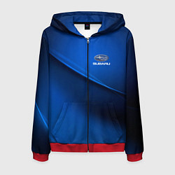 Толстовка 3D на молнии мужская Subaru sport, цвет: 3D-красный