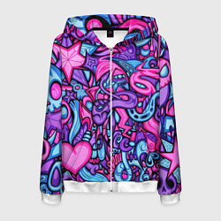 Мужская толстовка на молнии Acid graffiti with skulls