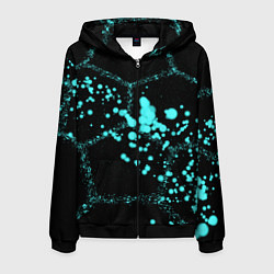 Мужская толстовка на молнии Соты - брызги красок