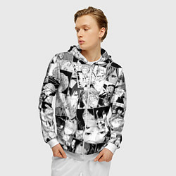 Толстовка 3D на молнии мужская Bungo Stray Dogs pattern, цвет: 3D-белый — фото 2