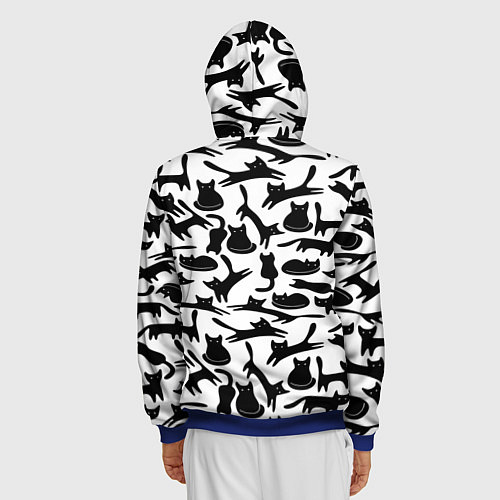 Мужская толстовка на молнии Домашний котик / 3D-Синий – фото 4