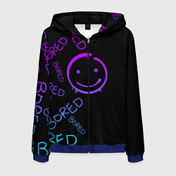 Толстовка 3D на молнии мужская Neon Bored Half pattern, цвет: 3D-синий