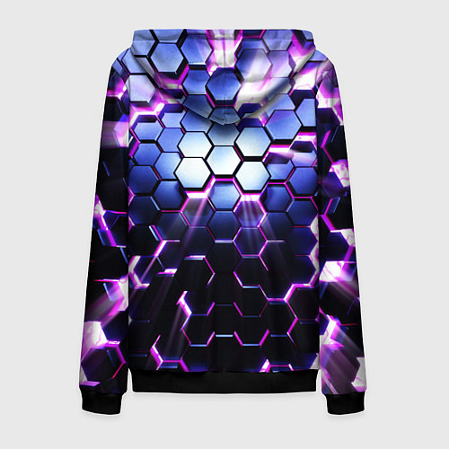 Мужская толстовка на молнии Соты - 3d / 3D-Черный – фото 2