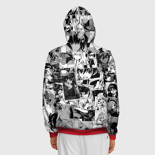 Мужская толстовка на молнии Убийца Акамэ pattern / 3D-Красный – фото 4