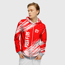 Толстовка 3D на молнии мужская Free Fire Фри Фаер Паттерн, цвет: 3D-меланж — фото 2