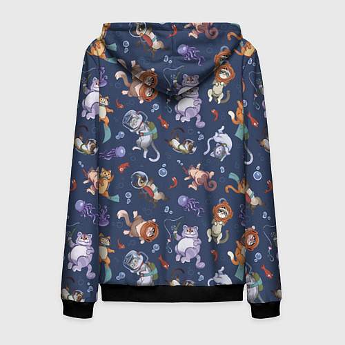 Мужская толстовка на молнии Морские Котики: Цветное / 3D-Черный – фото 2