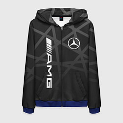 Толстовка 3D на молнии мужская MERCEDES - BENZ МЕРСЕДЕС, цвет: 3D-синий