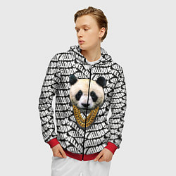 Толстовка 3D на молнии мужская Panda Look, цвет: 3D-красный — фото 2