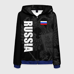 Мужская толстовка на молнии RUSSIA - BLACK EDITION