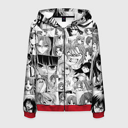 Толстовка 3D на молнии мужская Когда плачут цикады pattern, цвет: 3D-красный