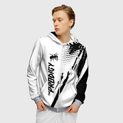 Толстовка 3D на молнии мужская The prodigy - логотип, цвет: 3D-меланж — фото 2