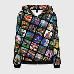 Толстовка 3D на молнии мужская ROBLOX СЮЖЕТЫ, цвет: 3D-черный
