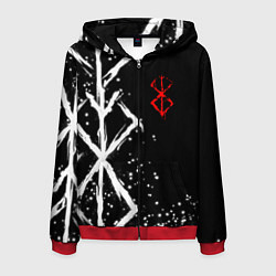 Толстовка 3D на молнии мужская БЕРСЕРК - КЛЕЙМО ЖЕРТВЫ, цвет: 3D-красный