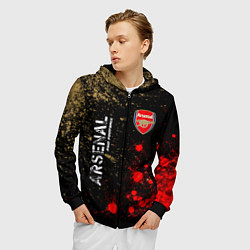 Толстовка 3D на молнии мужская АРСЕНАЛ Arsenal Pro Football Краска, цвет: 3D-черный — фото 2