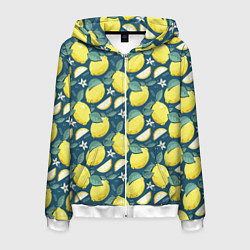 Мужская толстовка на молнии Cute lemon pattern