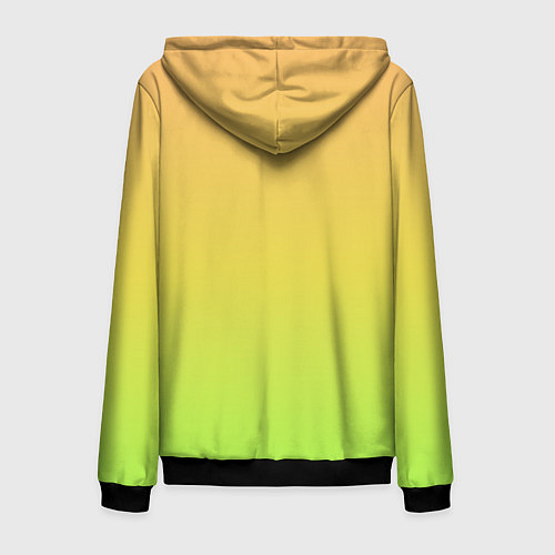 Мужская толстовка на молнии GRADIEND YELLOW-GREEN / 3D-Черный – фото 2