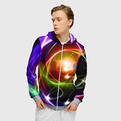 Толстовка 3D на молнии мужская Галактическое звёздное пространство Galactic Star, цвет: 3D-меланж — фото 2