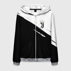 Толстовка 3D на молнии мужская Juventus маленькое лого, цвет: 3D-меланж