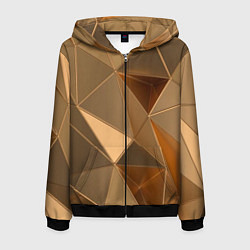 Мужская толстовка на молнии Золотые 3D треугольники