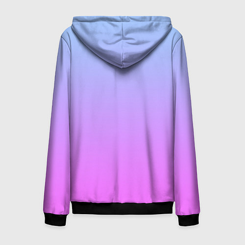 Мужская толстовка на молнии Голубо-розовый градиент / 3D-Черный – фото 2