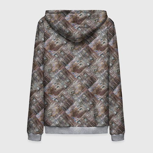 Мужская толстовка на молнии Старый потертый деревянные паркет / 3D-Меланж – фото 2