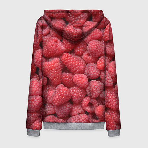 Мужская толстовка на молнии Малина - ягоды / 3D-Меланж – фото 2
