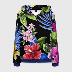 Мужская толстовка на молнии Floral vanguard composition Летняя ночь Fashion tr