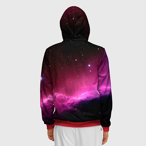Мужская толстовка на молнии Night Nebula / 3D-Красный – фото 4