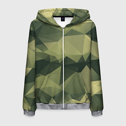 Мужская толстовка на молнии 3д полигоны - камуфляж