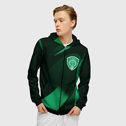 Толстовка 3D на молнии мужская Футбольный клуб АХМАТ ЧЕЧНЯ, цвет: 3D-черный — фото 2