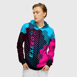 Толстовка 3D на молнии мужская Exeed Neon Gradient - FS, цвет: 3D-черный — фото 2