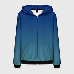 Мужская толстовка на молнии Текстурированный сине-бирюзовый градиент