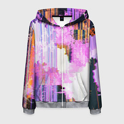 Мужская толстовка на молнии Glitch art Fashion trend