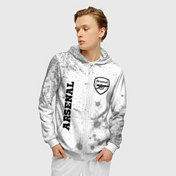 Толстовка 3D на молнии мужская Arsenal Sport на светлом фоне, цвет: 3D-белый — фото 2
