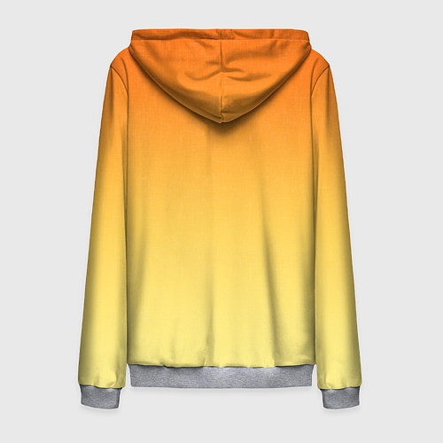 Мужская толстовка на молнии Оранжевый, желтый градиент / 3D-Меланж – фото 2
