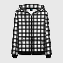 Мужская толстовка на молнии Black and white trendy checkered pattern