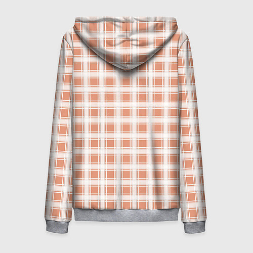 Мужская толстовка на молнии Light beige plaid fashionable checkered pattern / 3D-Меланж – фото 2