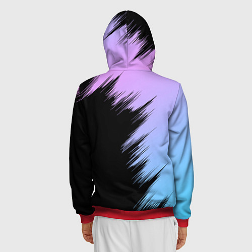 Мужская толстовка на молнии Хвост феи - neon / 3D-Красный – фото 4